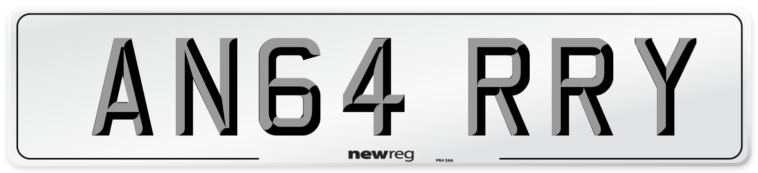 AN64 RRY Number Plate from New Reg